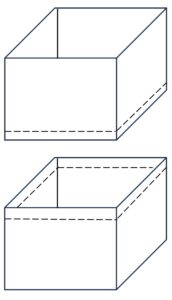上下の折り返しの線引き
